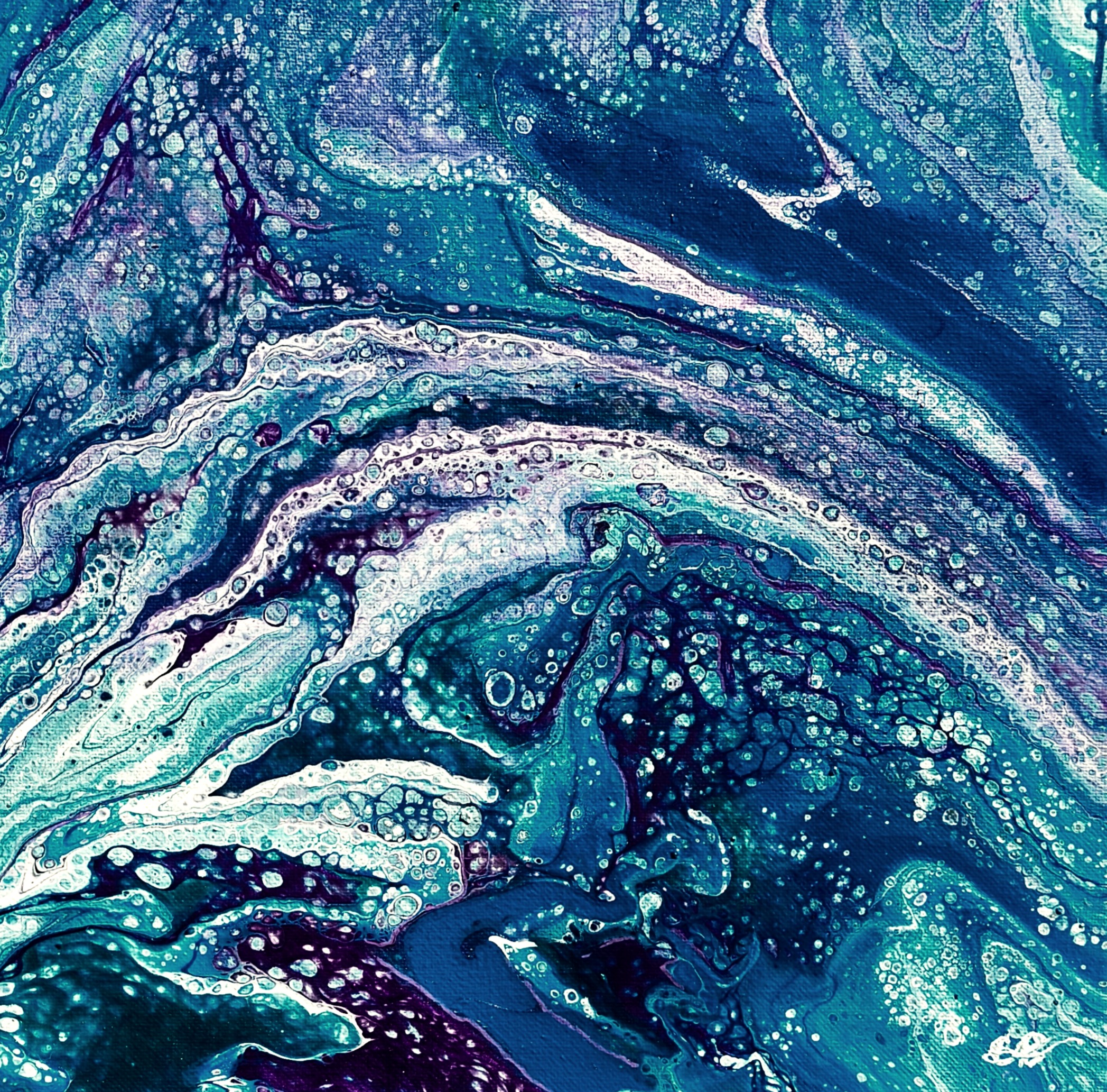 Cerulean Vortex - pour painting by Chris Broussard